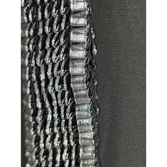 SLNY Women’s 12 Black Silver Sleeveless Midi Shift Cocktail Dress Pullover NEW - Picture 8 of 8